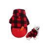 Soft and Lightweight Red Fleece Dog Sweater with Hood and Pocket for Small Dogs