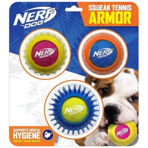 Soft and Lightweight Squeak Tennis Balls for Small Medium Breed Dog Play