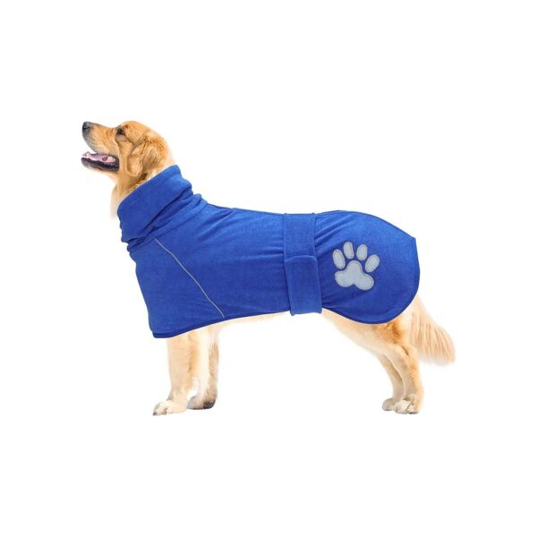 Soft and Plush Dog Drying Coat with Reflective Accents for Enhanced Safety