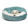 Soft and Plush Green XL Dog Bed with Attached Blanket for Small to Medium Dogs