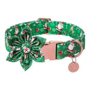 Soft and Safe Christmas Dog Collar with Metal Buckle for Small to Medium Dog Breeds