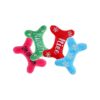 Soft and Safe Christmas Dog Toys Plush Bone Shape 4 Pack