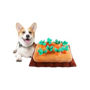 Soft and Safe Snuffle Mat for Dogs with 8 Stuffed Carrots for Treats