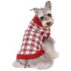 Soft and Snug Classic Plaid Dog Sweater for Dogs Puppies with Turtleneck Winter Outfit