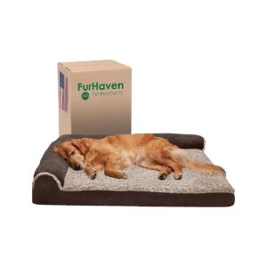 Soft and Snug Orthopedic Dog Bed for Large Dogs with Faux Fur and Suede