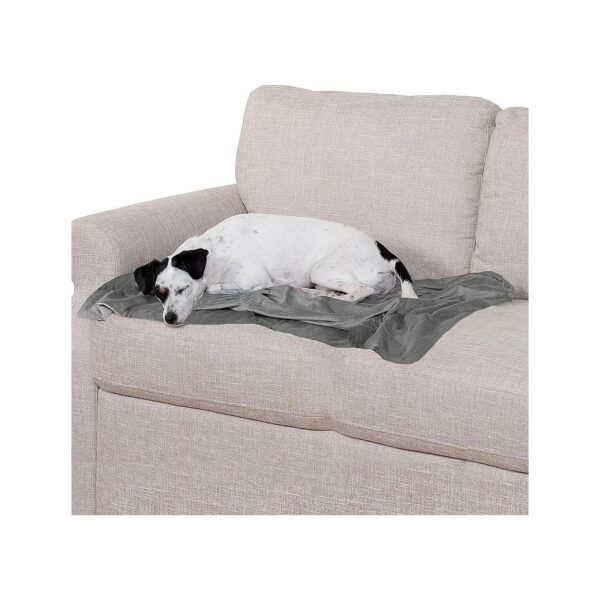 Soft and Snuggly Granite Gray Dog Blanket with Waterproof Coating for Cold Evenings