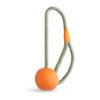 Soft and Springy Orange Rubber Ball Dog Toy with Rope for Play