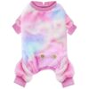 Soft and Stretchy Rainbow Tie-Dye Dog Sweater for Small Dogs, Easy Wear and Tear