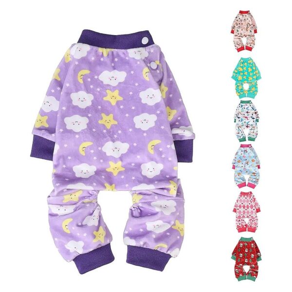 Soft and Stylish Dog Pajamas for Small to Medium Size Dogs with Adjustable Collar