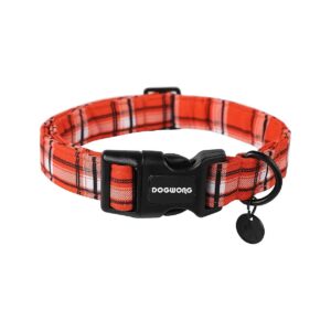 Soft and Stylish Halloween Dog Collar for Medium and Large Dogs with Cute Plaid Pattern