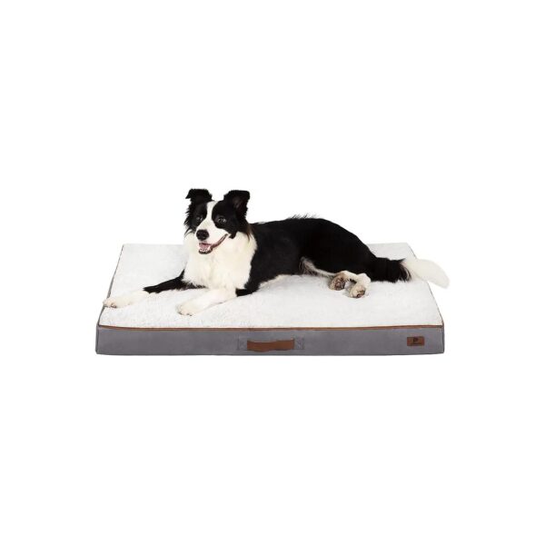 Soft and Supportive Orthopedic Dog Bed with Faux Leather Cover for Large Breed Dogs