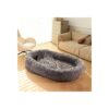 Soft and Warm Faux Rabbit Fur Covered Dog Bed for Humans and Medium Large Breed Dogs