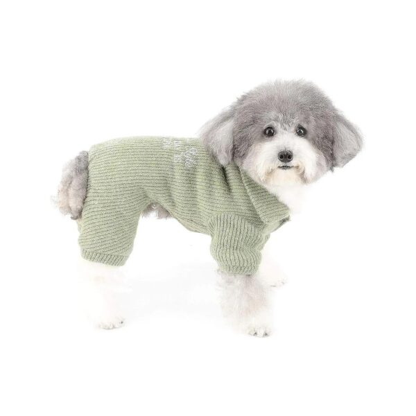 Soft and Warm Fleece-Lined Dog Sweater Jumpsuit for Small Breeds