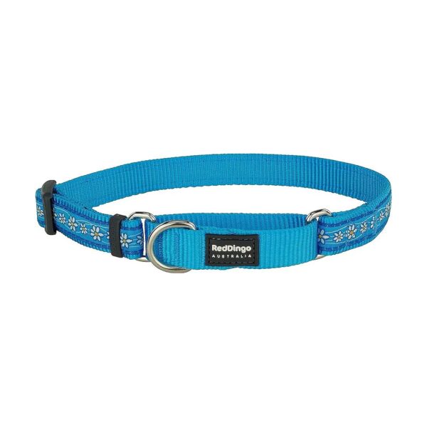 Soft yet Durable Martingale Collar for Large Dogs with Turquoise Pattern