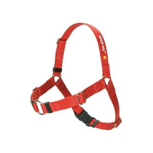 Softouch Red Nylon Dog Harness with Front Leash Attachment for Small Breeds