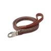 Solid Construction 4 Foot Brown Leather Dog Leash for Training and Walking Large Breeds