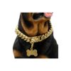 Solid Gold Chain Collar with Welded D-Ring for Medium Dogs