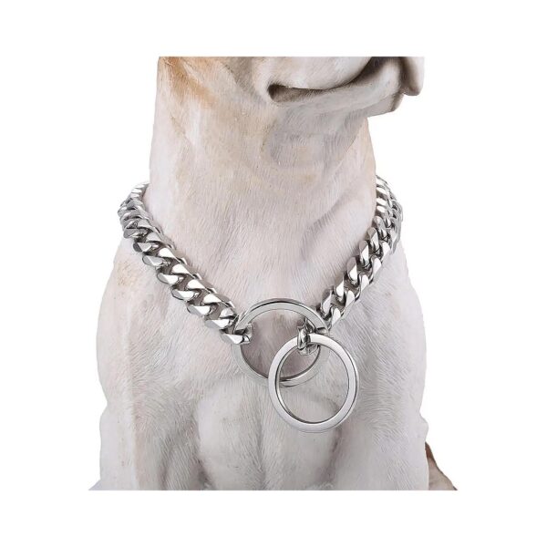 Solid Metal Stainless Steel Heavy Duty Chain Collar for Medium Dogs 15MM 18 inches