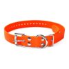 Solid Orange Biothane Dog Collar with Metal Buckle and D Ring for Custom Fit and Comfort