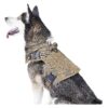 Solid Tan Tactical Dog Harness with Metal Buckles and Adjustable Chest and Back Straps