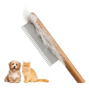 Solid Wood Pet Comb for Cats, Dogs, and Rabbits, All-Temperature Furry Grooming Tool