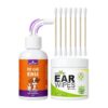 Soothing Ear Rinse and Gentle Ear Wipe Kit for Dogs and Cats with Ear Discomfort