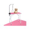 Space-Saving Foldable Pet Grooming Table with Adjustable Arm Height and Noose Loop