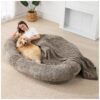 Spacious Dog Bed for Adults and Pets with Carrying Handles and Storage Strap