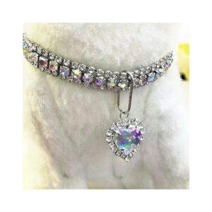 Sparkling Crystal Diamond Adjustable Dog Necklace with Rhinestones for Cats Dogs