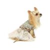 Sparkling Embroidered Dog Dress with Bowknot for Small Breeds like Yorkie and Toy Poodle