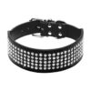 Sparkly Crystal Rhinestone Dog Collars with Adjustable Buckle for Medium Large Dogs