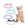 Special Occasion Multicolor Pearls Crystal Dog Necklace Jewelry Set for Small Pets