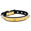 Spiked Leather Dog Collars with Adjustable Neck Size 8-10