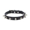 Spiked PU Leather Dog Collars for Small Dogs Adjustable and Eco-Friendly Black XS