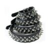 Spiked and Studded Vegan Leather Pet Collar for Dogs and Cats with a Strong Closure