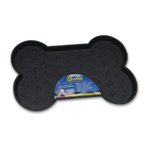 Spill-Proof Pet Mats for Small Dogs with Black Color and Bone Design