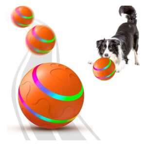 Spinning LED Dog Ball Toy for Small Breeds with Two Modes and USB Charging