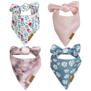 Spring Collection Durable Polyester Fabric Small Dog Bandanas 4 Pack