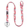 Spring Scent Inspired Rose and Polka Dot Print Women Fashion Lanyard Keychain