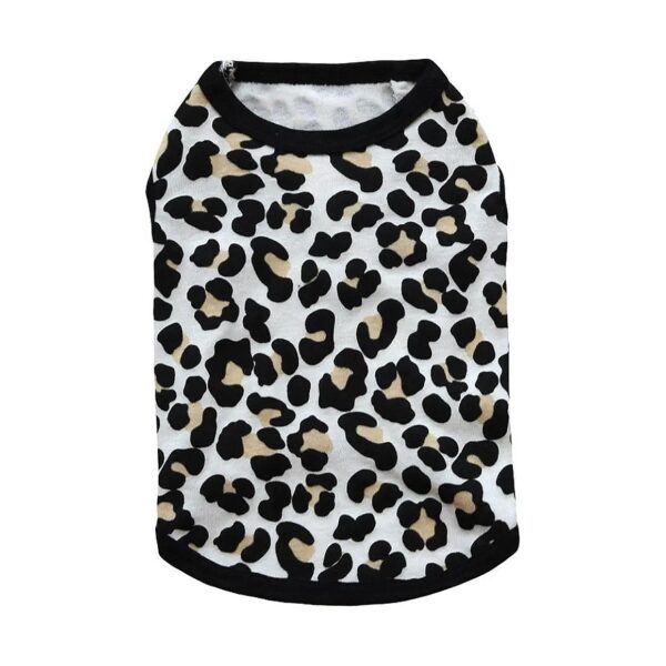 Spring Summer Cotton Leopard Print Puppy Cat Vest Clothing for Small Dogs