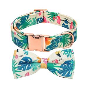 Spring and Summer Dog Collar with Adjustable Bow Tie for Small Medium Large Dogs