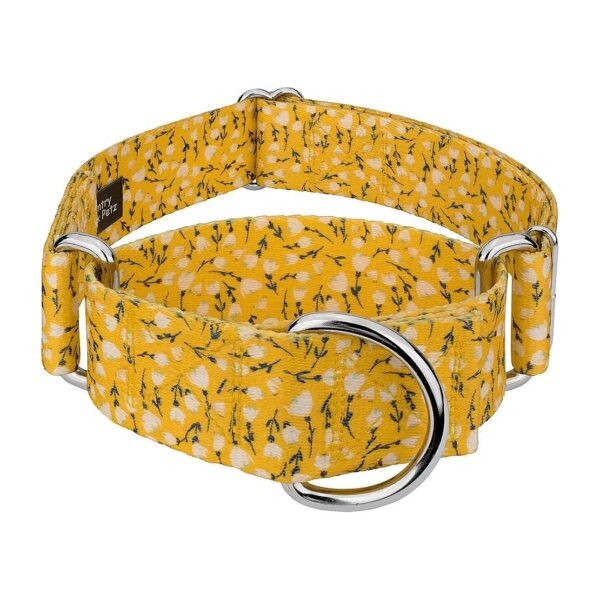 Springtime Floral Design Dog Collar 1 1/2 Inch Width Adjustable Neck