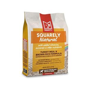 Squarely Natural Turkey Meal and Brown Rice Dry Dog Food for Allergy Relief