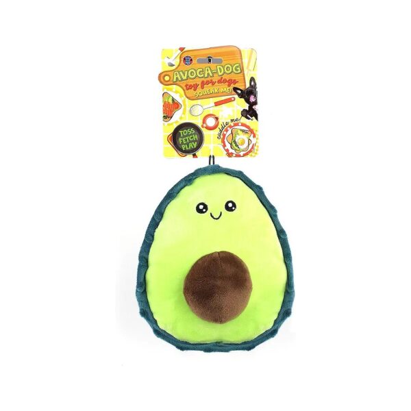 Squeaky Avocado Dog Toy for All Life Stages Plush Teeth Teasing Toy