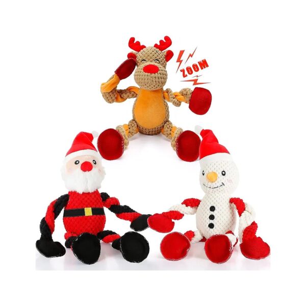 Squeaky Christmas Dog Toys for Large Medium Small Breed Dogs