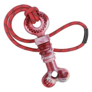 Squeaky Dog Bone with Rope - Interactive Tug of War Toy for Medium to Large Dogs