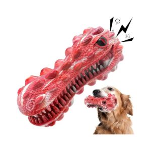 Squeaky Dog Toy for Medium Large Dogs, 100% Natural Rubber Durable Chew Toy