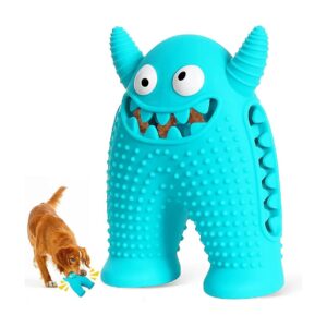 Squeaky Dog Toy for Teeth Cleaning and Fun with Treat Slots