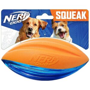 Squeaky Football Dog Toy with Nerf-Quality Materials for Medium Large Breeds 6 Inches