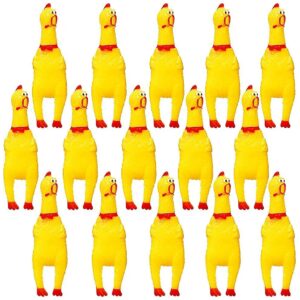 Squeaky Fun for Small Pets Mini Rubber Chicken Noisemakers 15-Pack